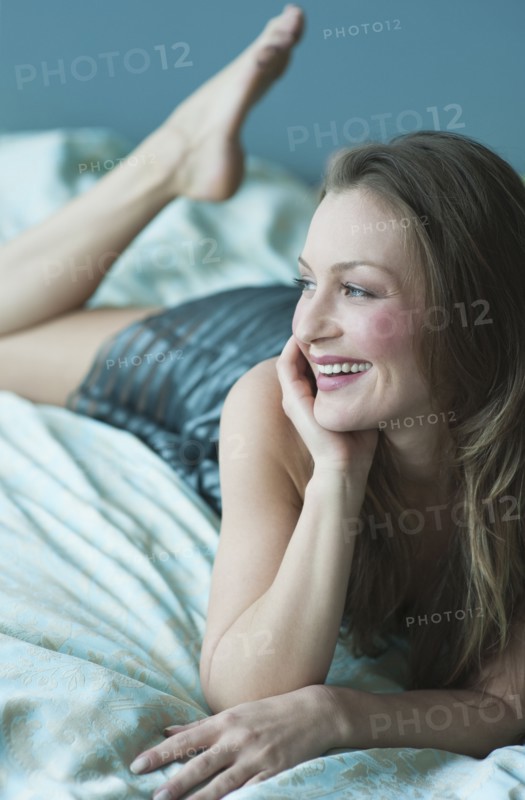Woman lying down.