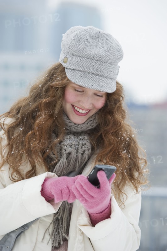 Woman texting.