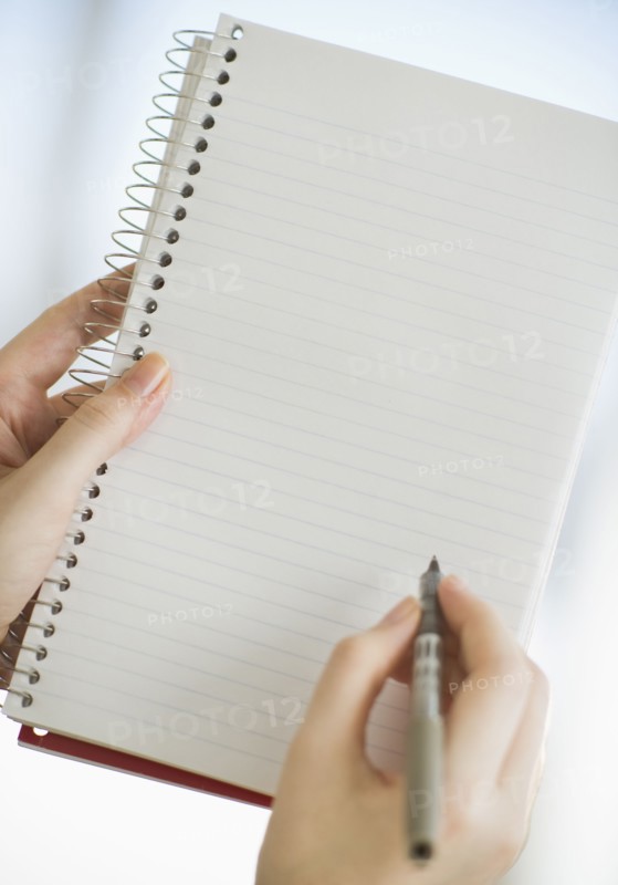 Lined paper in notebook.