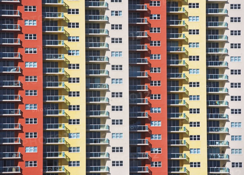 Balconies on apartment building. Photographe : fotog