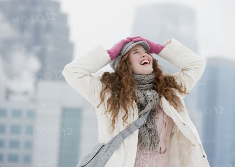 Woman laughing.