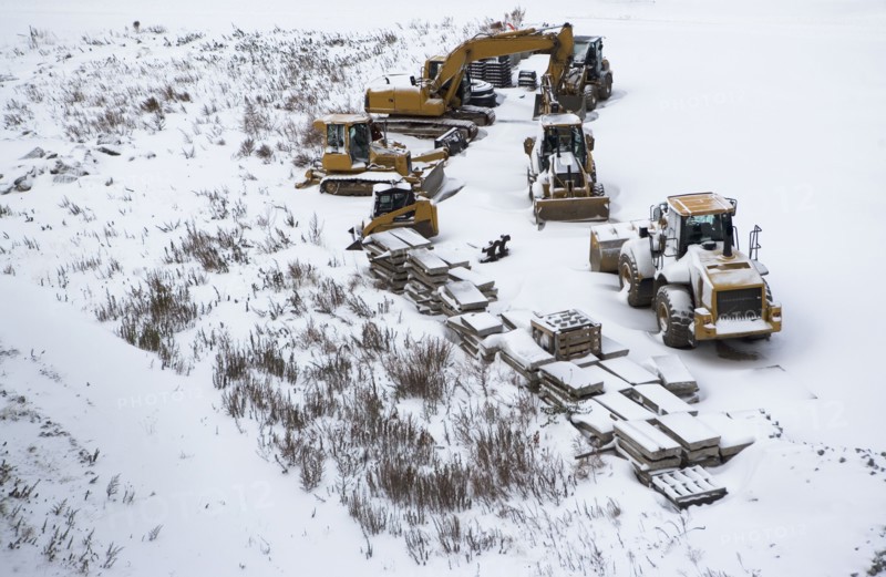 Construction site in winter. Photographe : fotog