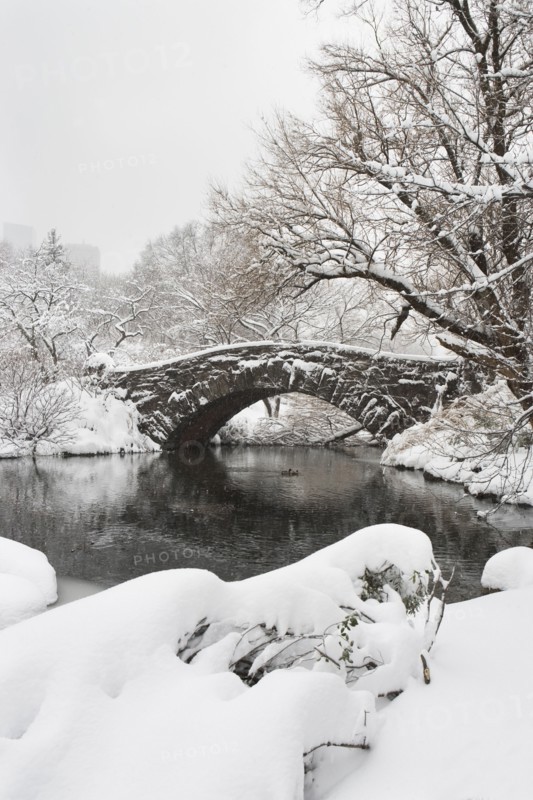 Lake and bridge in winter. Photographe : fotog