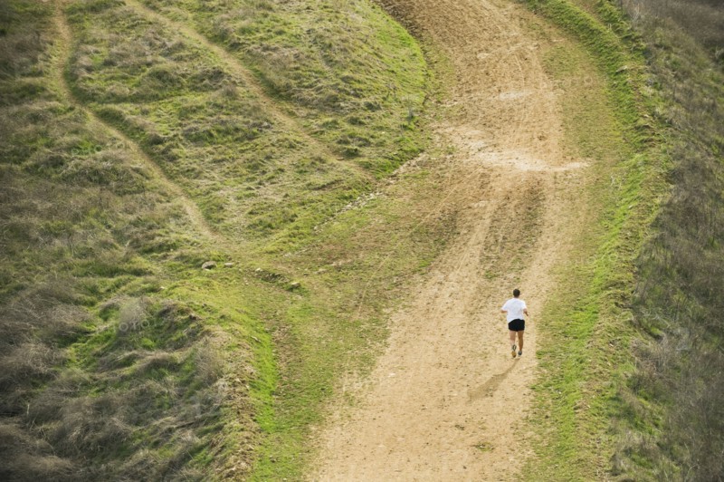 Person running on trail.