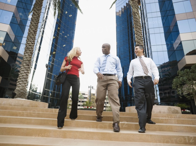 Business people leaving work.