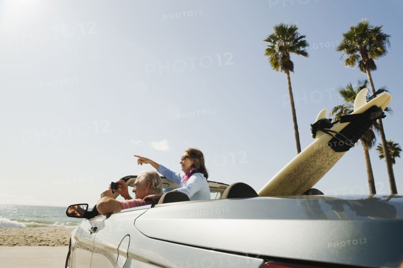 Couple on road trip.