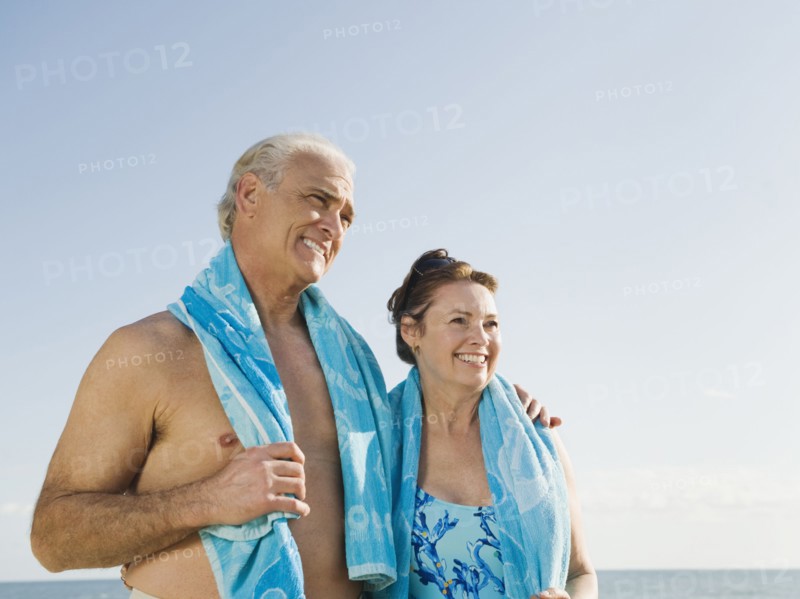 Couple on beach.