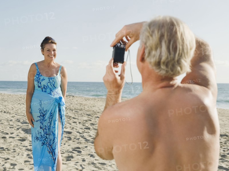 Couple on beach.