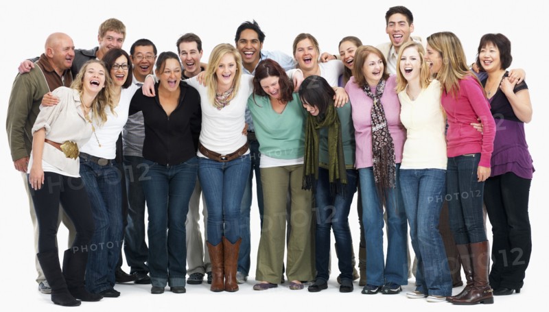 Group of laughing people. Photographe : momentimages