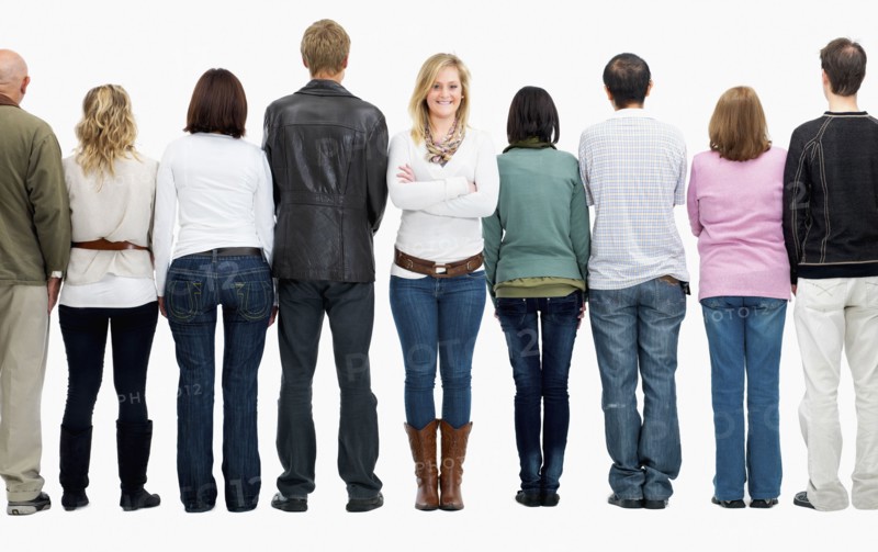 People in a line. Photographe : momentimages