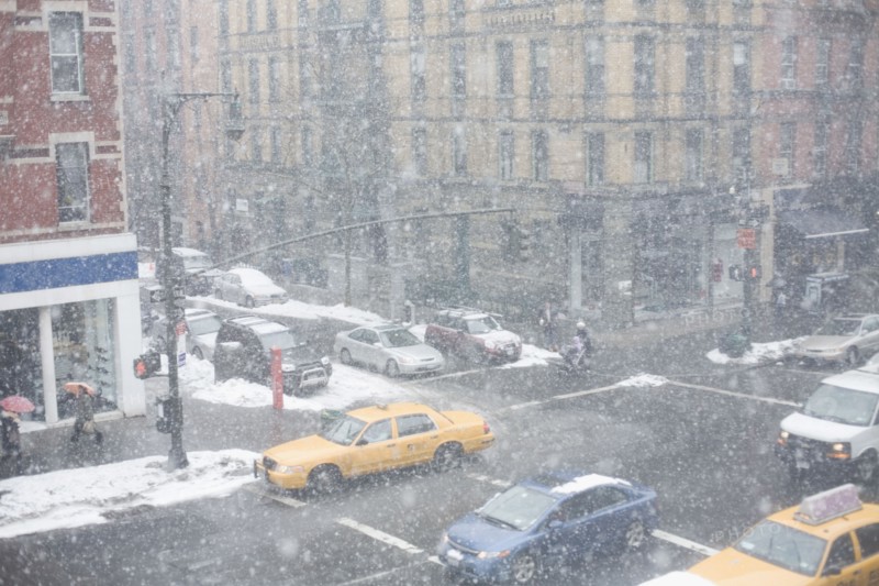 Snowstorm in New York City. Photographe : David Engelhardt