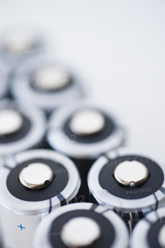 Two rows of AA batteries.