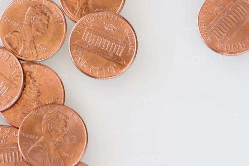 Several pennies.