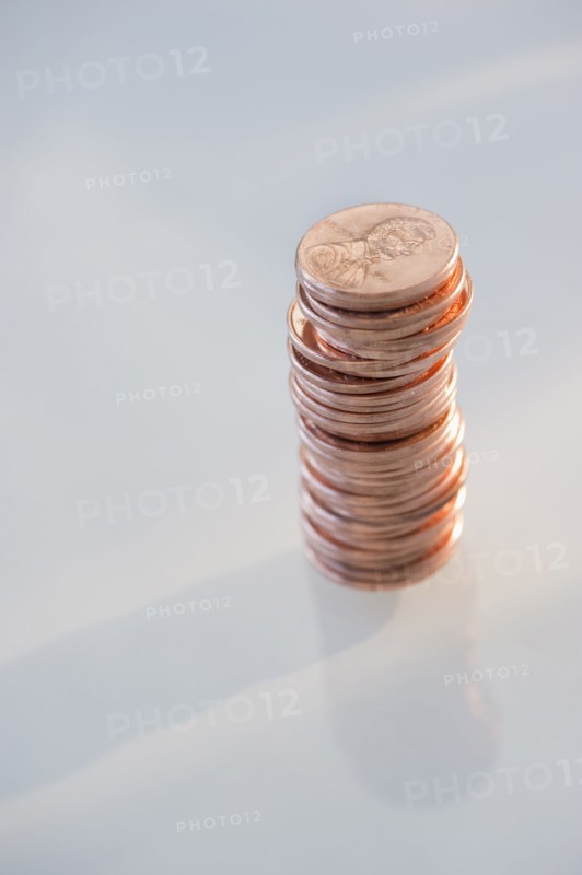 Stack of pennies.