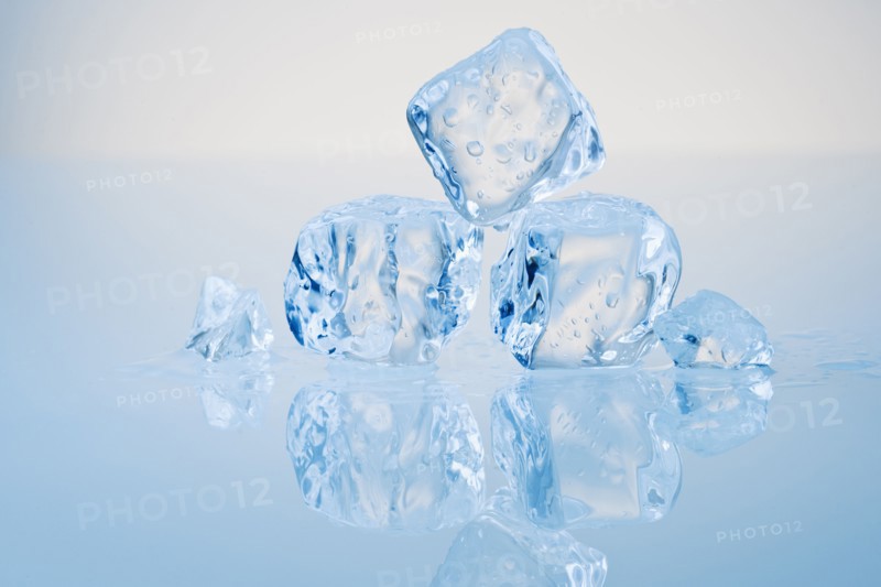 Cubes of melting ice.