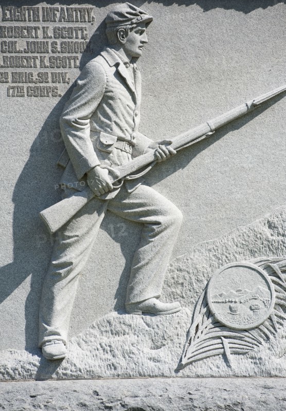 Memorial of a union soldier at Vicksburg National Military Park.