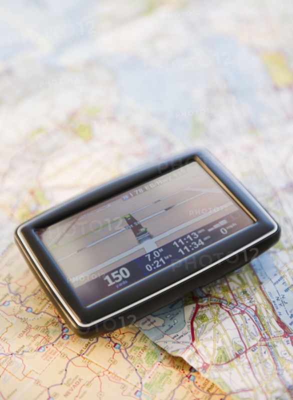 Global positioning system on map. Photo. Jamie Grill