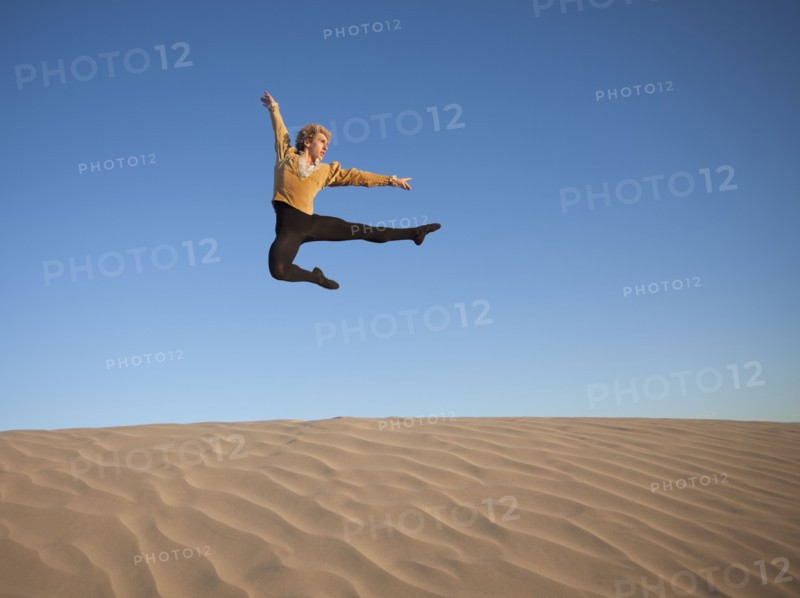 Ballet dancer in desert. Photo. Mike Kemp