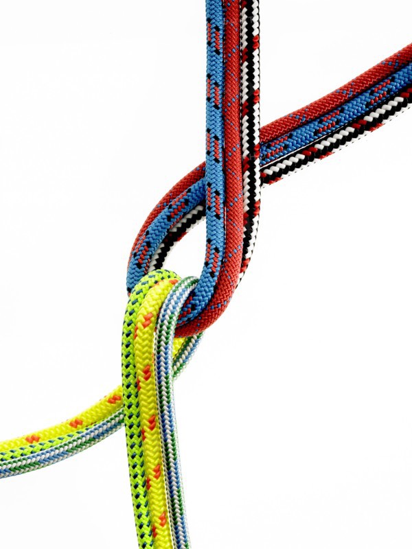 Two ropes looped together. Photo. David Arky