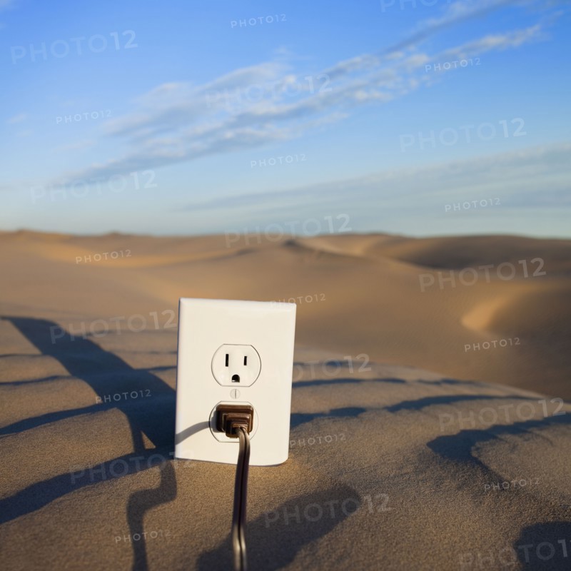 Electrical outlet in desert. Photo. Mike Kemp