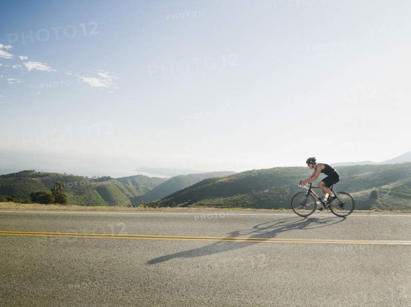 Cyclist road riding in Malibu. Photo. Erik Isakson