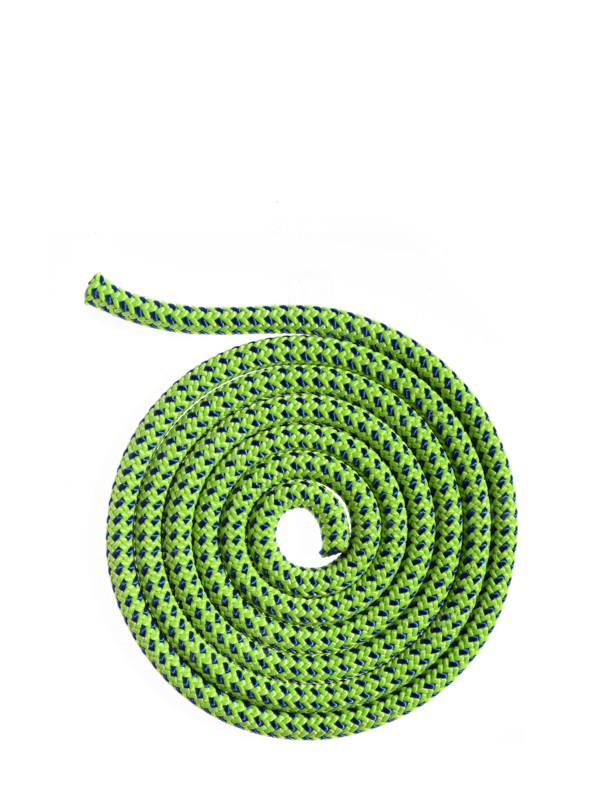 Green rope in a circular pattern. Photo : David Arky
