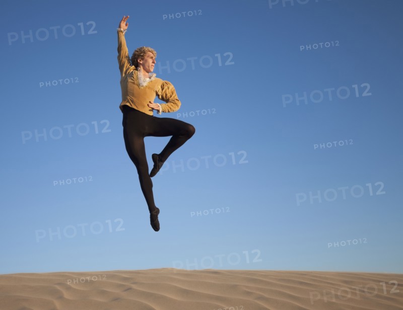 Ballet dancer in desert. Photo. Mike Kemp