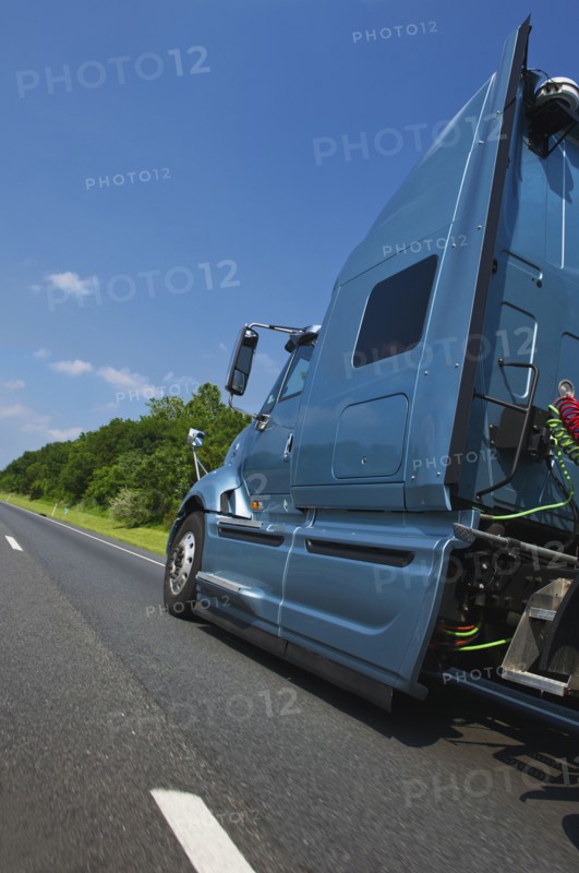 Transport truck on highway.
