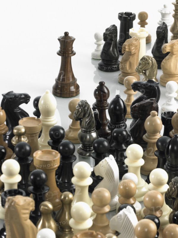 Queen with group of chess pieces. Photo : David Arky