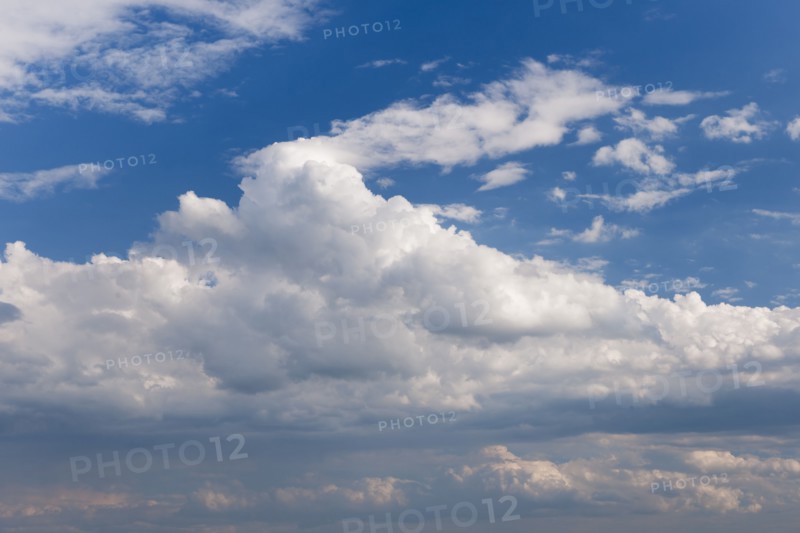 White clouds on blue sky.
