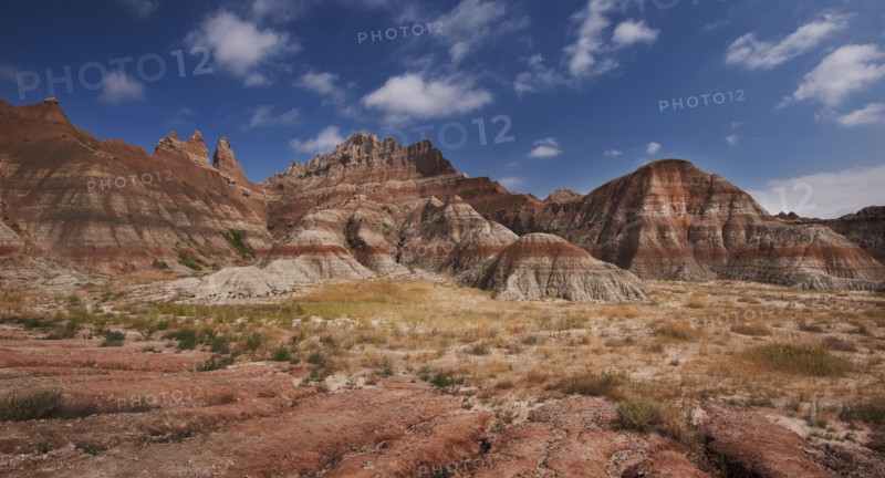 USA, South Dakota, Mountains in Badlands National Park.