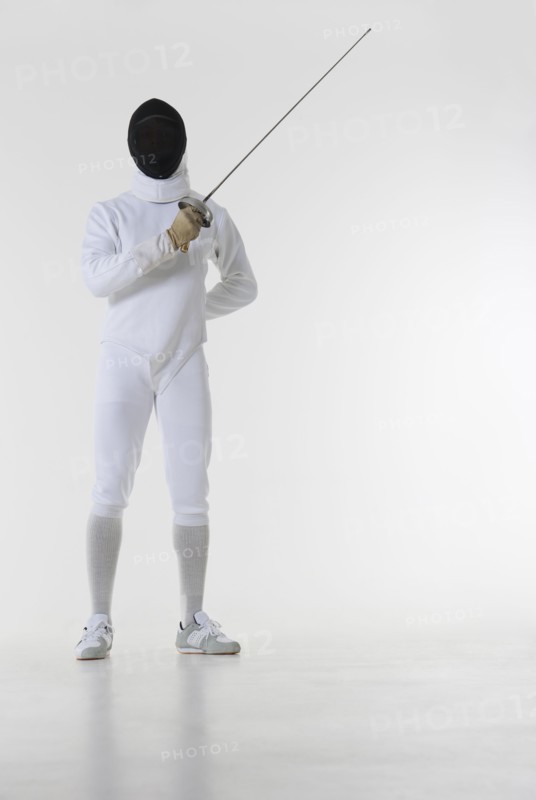 Studio shot of fencer.