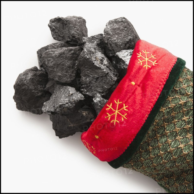 Coal in Christmas stocking. Photo : Mike Kemp