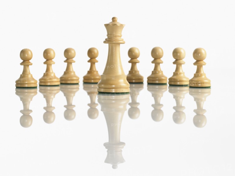 King with pawn chess pieces. Photo : David Arky
