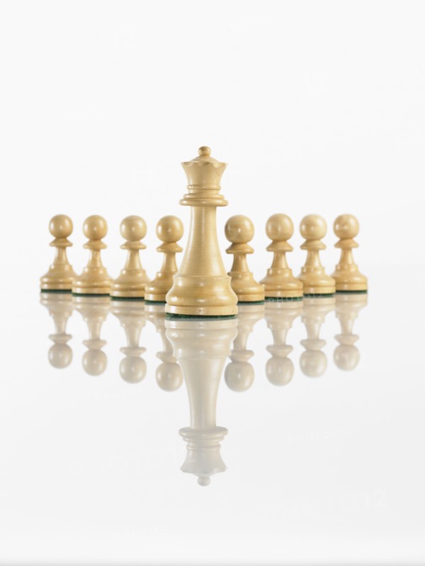King with pawn chess pieces. Photo : David Arky