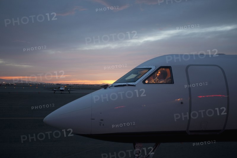Pilots in private aeroplane. Photo : Johannes Kroemer