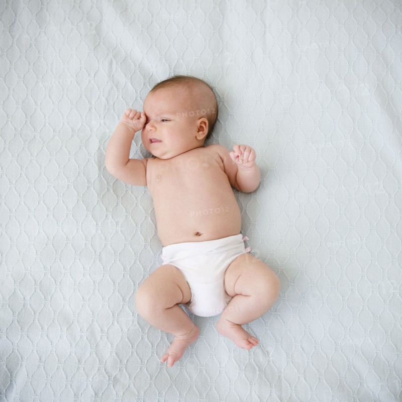 USA, New Jersey, Jersey City, Crying baby girl (2-5 months). Photo : Jamie Grill Photography