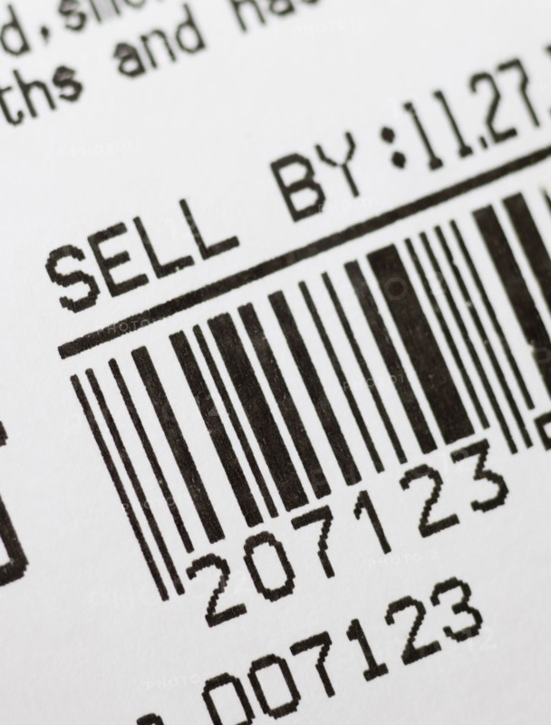 Close up of bar code.