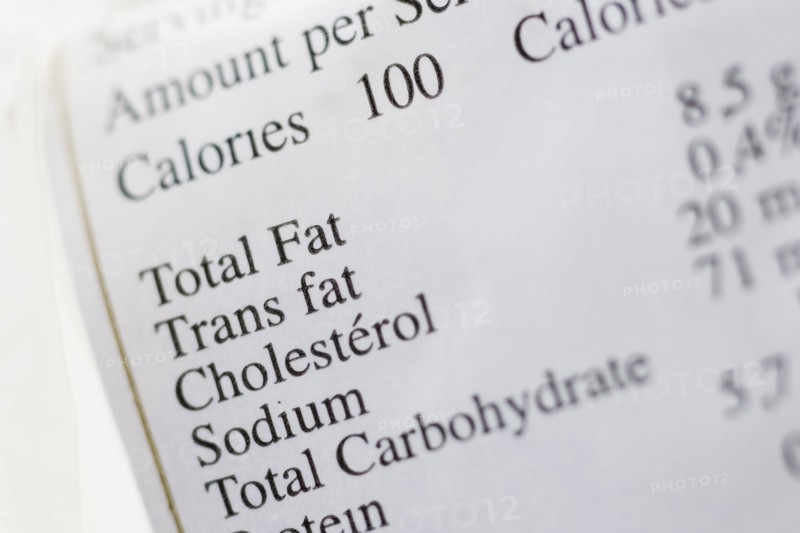 Nutrition label.