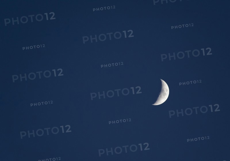 Half moon on sky.
