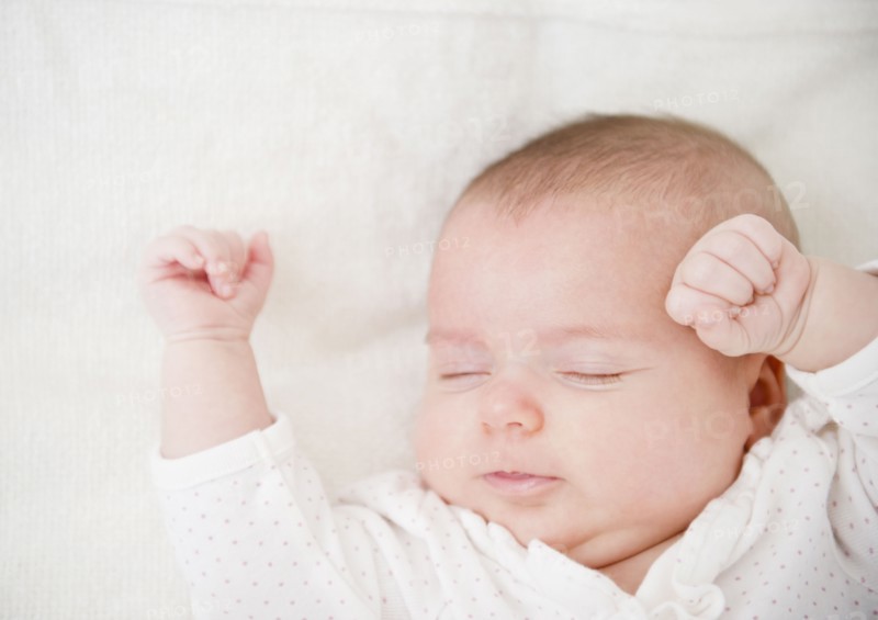 USA, New Jersey, Jersey City, Baby girl (2-5 months) portrait. Photo : Jamie Grill Photography
