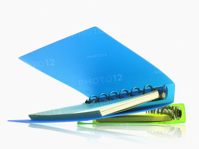 Studio shot of spiral notebooks. Photo : David Arky