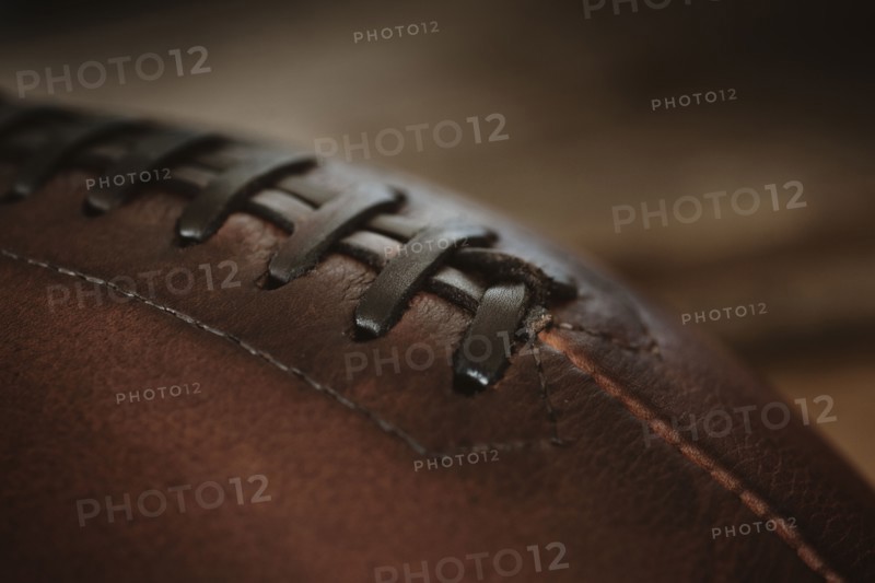 Close-up of american football ball.