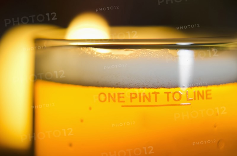 Pint of beer, close-up.