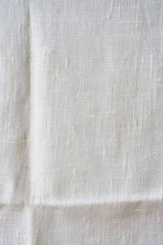Linen tablecloth.