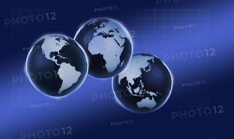 Digitally generated globes.