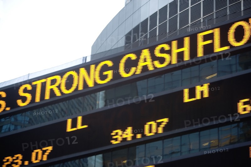 USA, New York State, New York City, Times Square, Stock Quotron, close-up. Photo : fotog