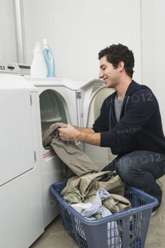 Man doing laundry.