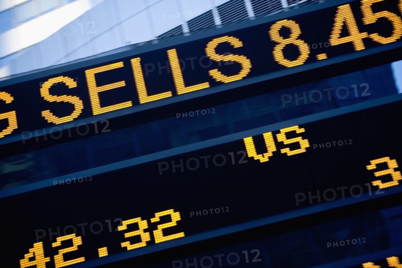 USA, New York State, New York City, Times Square, Stock Quotron, close-up. Photo : fotog