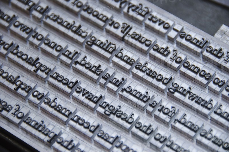 Close up of printing plate.